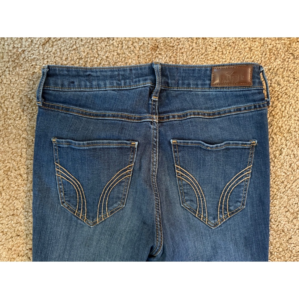 Hollister High Rise Super Skinny Jeans Ripped Blue‎ Denim Size 27x32 - Picture 8 of 8